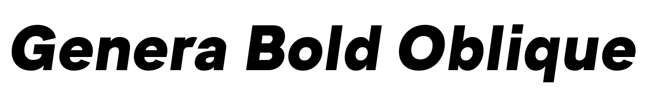 Genera Bold Oblique